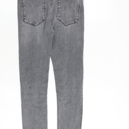 Zara Womens Grey Cotton Skinny Jeans Size 6 L27 in Regular Zip