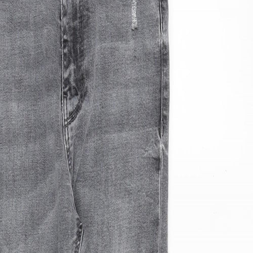 Zara Womens Grey Cotton Skinny Jeans Size 6 L27 in Regular Zip