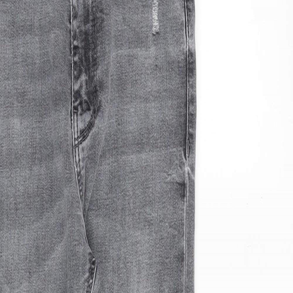 Zara Womens Grey Cotton Skinny Jeans Size 6 L27 in Regular Zip