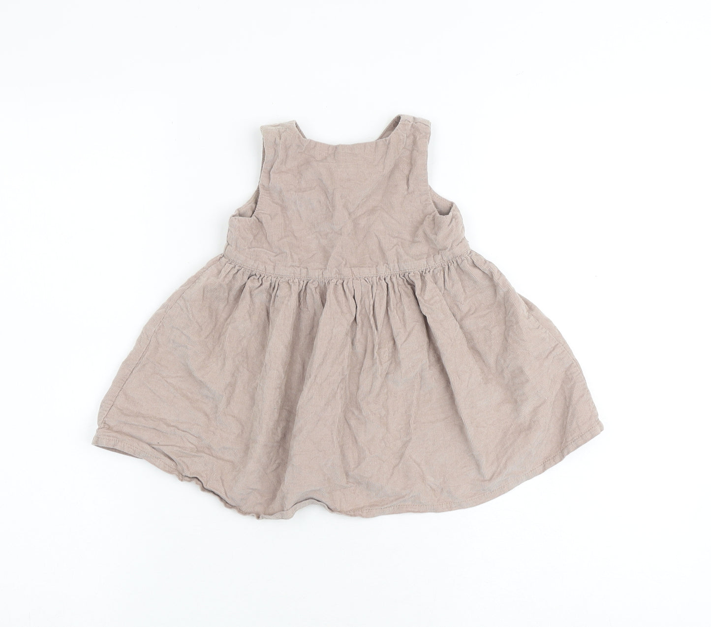 NEXT Baby Brown 100% Cotton A-Line Size 9-12 Months Round Neck Button