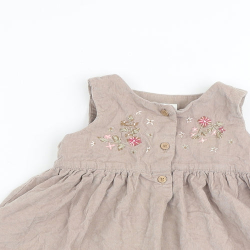 NEXT Baby Brown 100% Cotton A-Line Size 9-12 Months Round Neck Button