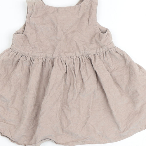 NEXT Baby Brown 100% Cotton A-Line Size 9-12 Months Round Neck Button