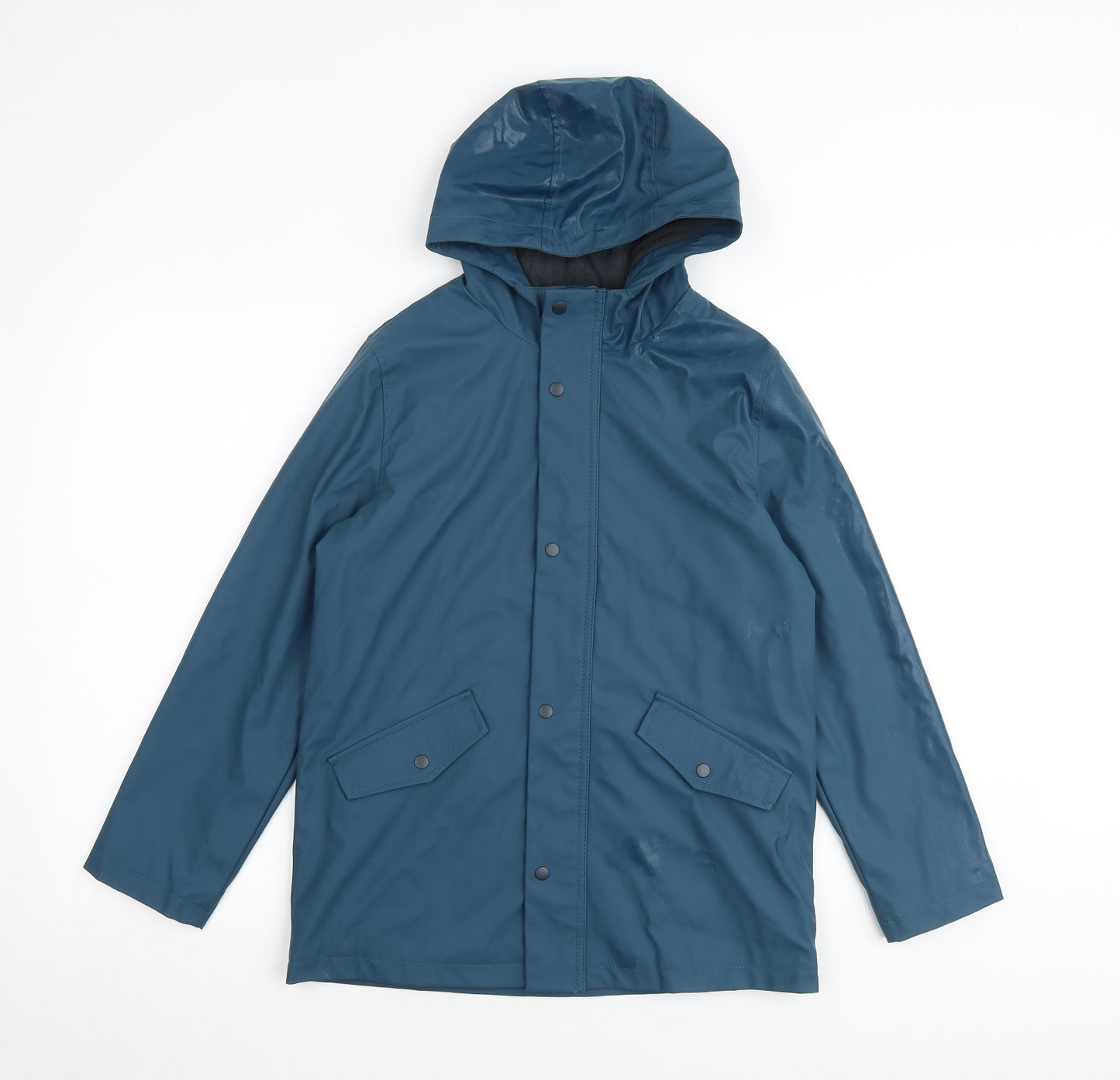 Marks and Spencer Boys Blue Rain Coat Jacket Size 11-12 Years Zip