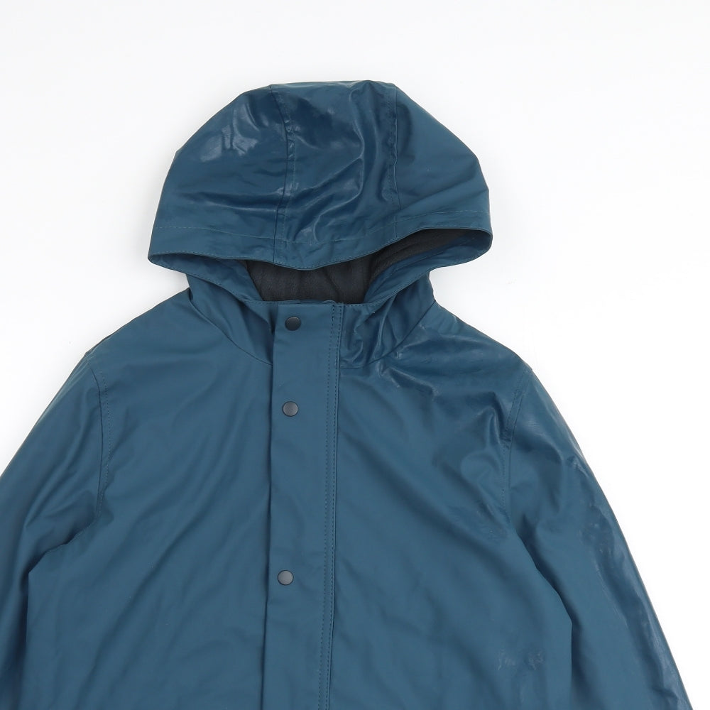 Marks and Spencer Boys Blue Rain Coat Jacket Size 11-12 Years Zip