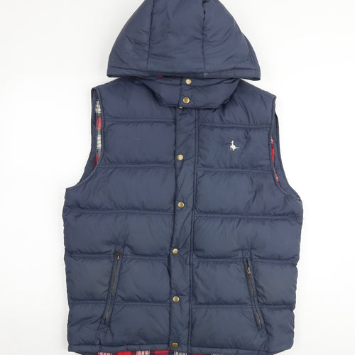 Jack Wills Mens Blue Gilet Jacket Size L Zip