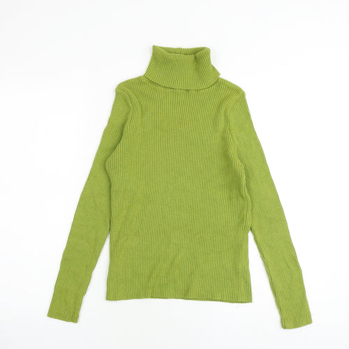 Nasty Gal Womens Green Roll Neck Cotton Pullover Jumper Size 6