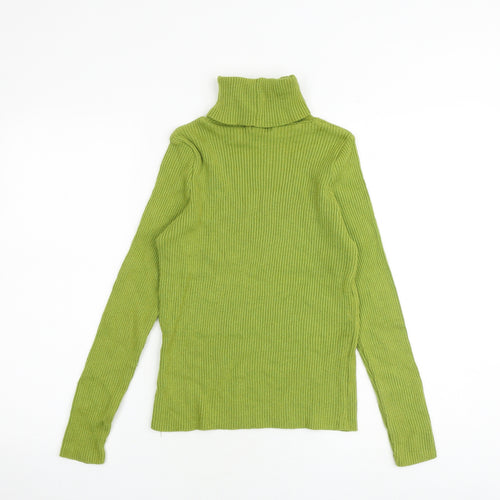 Nasty Gal Womens Green Roll Neck Cotton Pullover Jumper Size 6