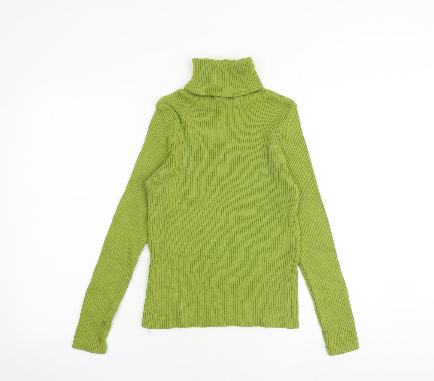 Nasty Gal Womens Green Roll Neck Cotton Pullover Jumper Size 6