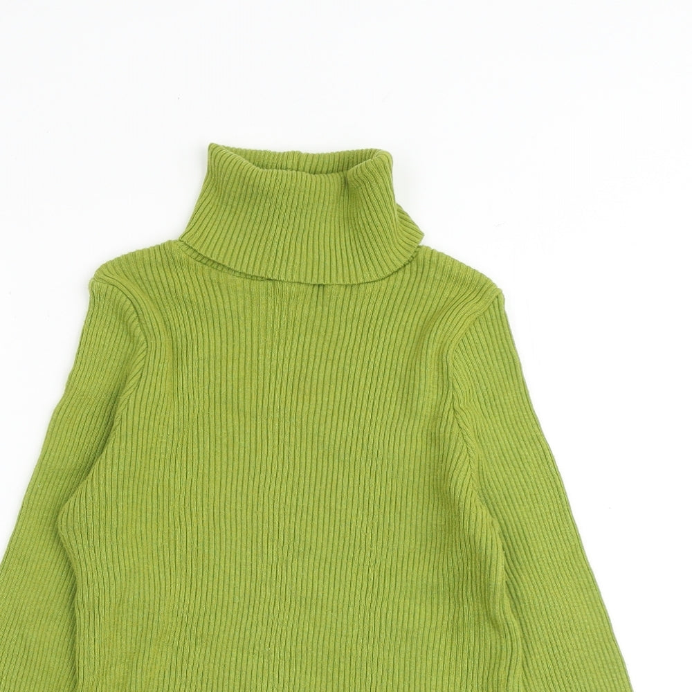 Nasty Gal Womens Green Roll Neck Cotton Pullover Jumper Size 6