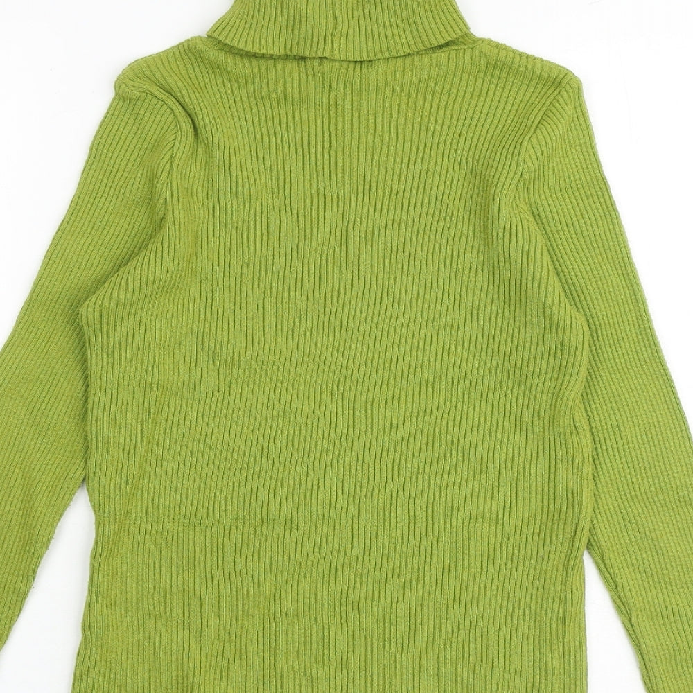 Nasty Gal Womens Green Roll Neck Cotton Pullover Jumper Size 6