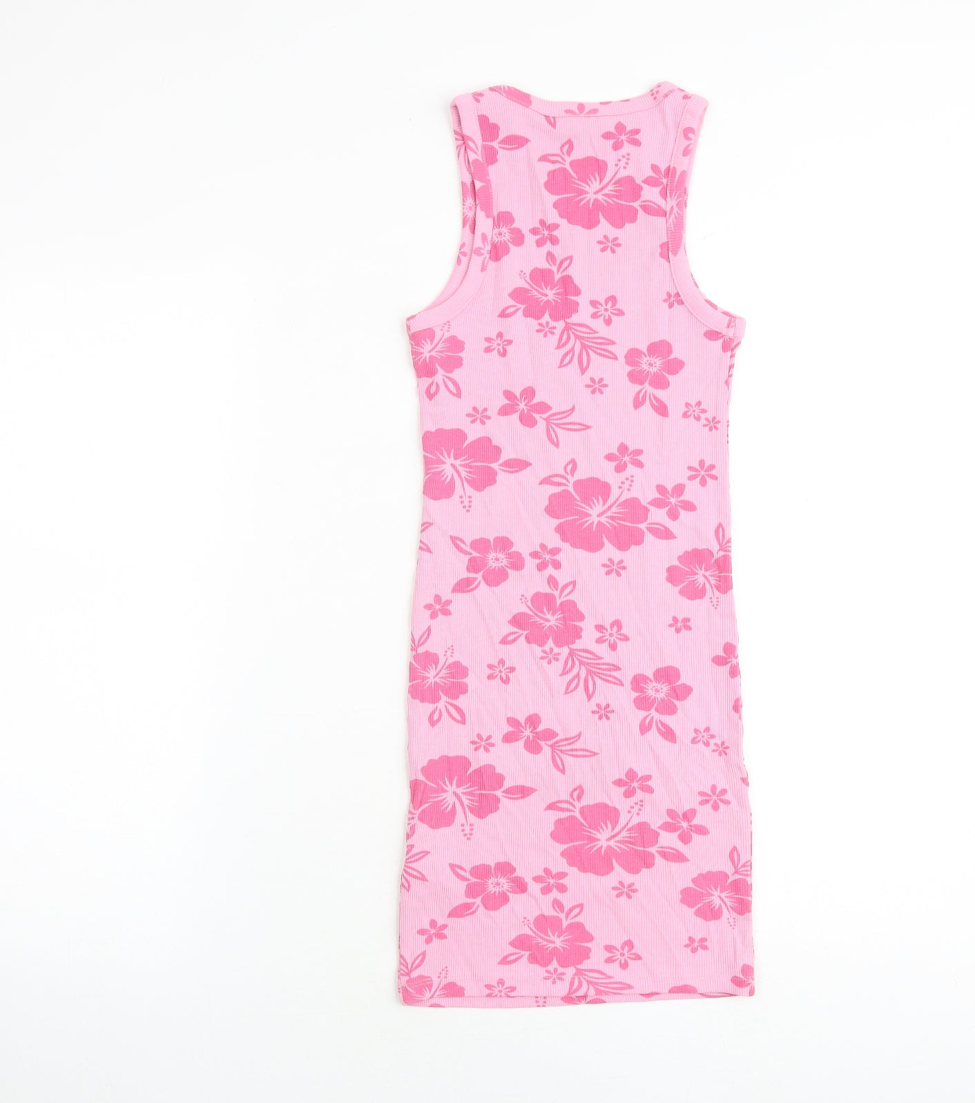 New Look Girls Pink Floral Cotton Shift Size 10-11 Years Round Neck Pullover