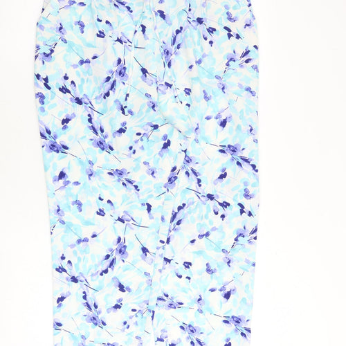 Bonmarché Womens Multicoloured Geometric Polyester Trousers Size 16 L27 in Regular Tie