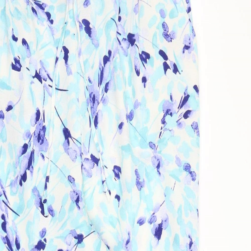 Bonmarché Womens Multicoloured Geometric Polyester Trousers Size 16 L27 in Regular Tie