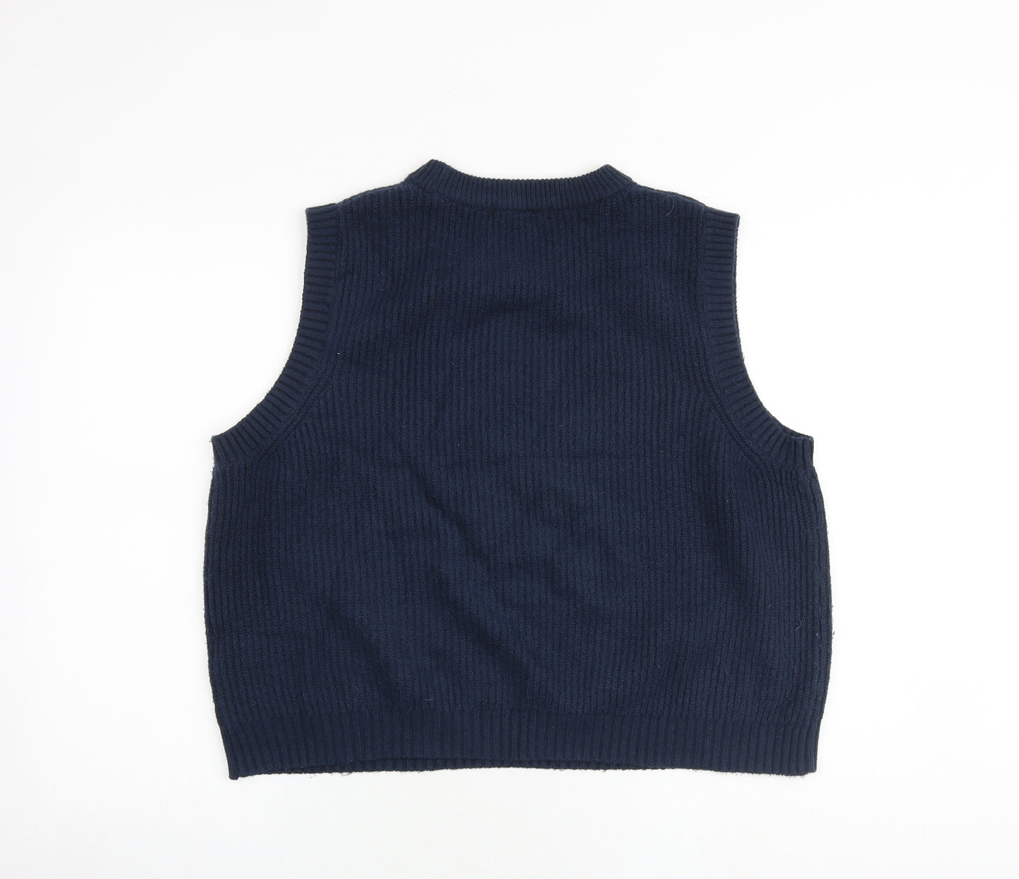 Marks and Spencer Womens Blue Crew Neck Polyester Pullover Jumper Size L