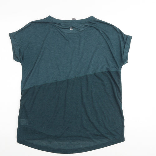 Sweaty Betty Womens Green Polyester Basic T-Shirt Size M Round Neck Pullover