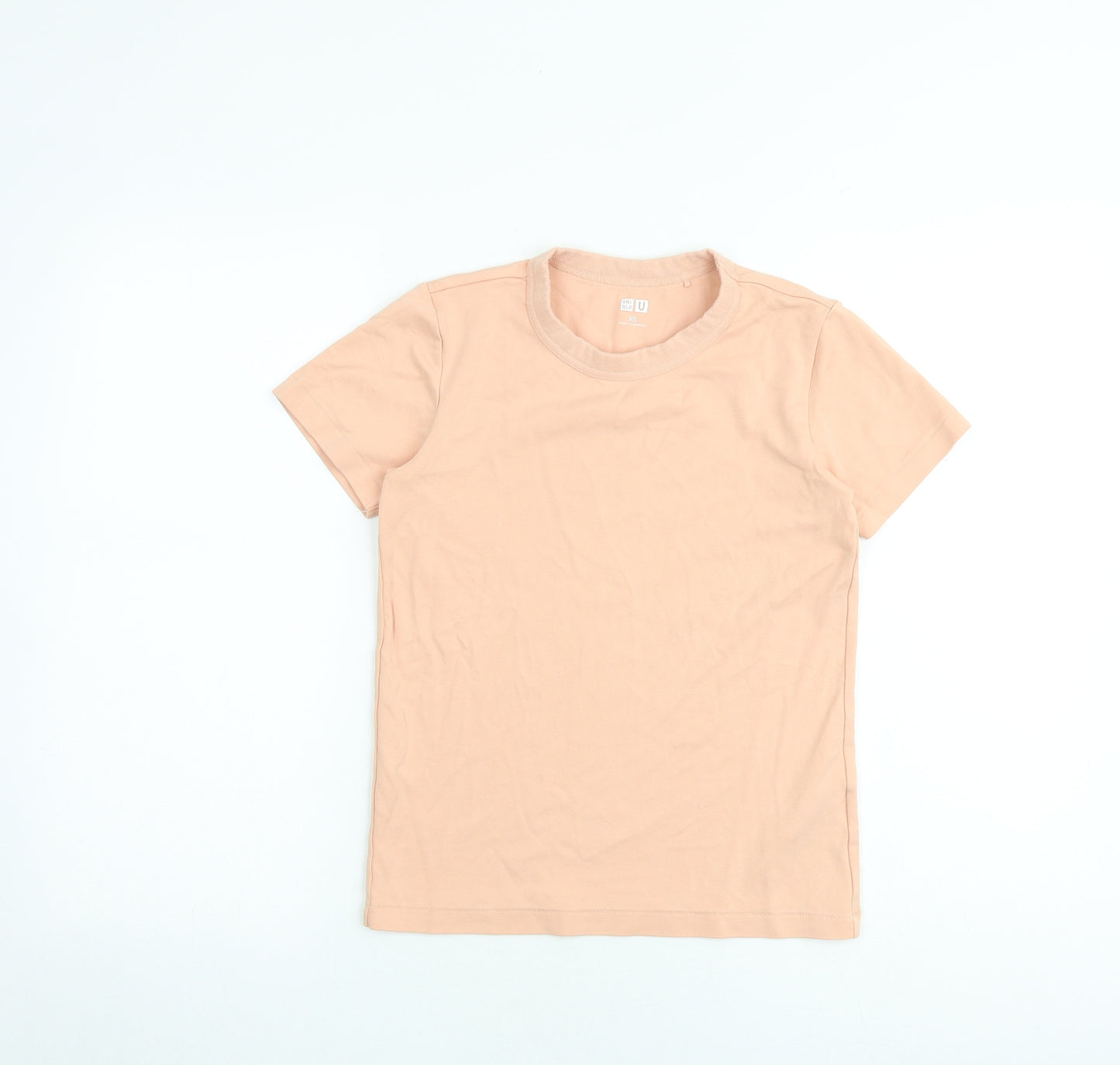 Uniqlo Womens Pink 100% Cotton Basic T-Shirt Size XS Round Neck