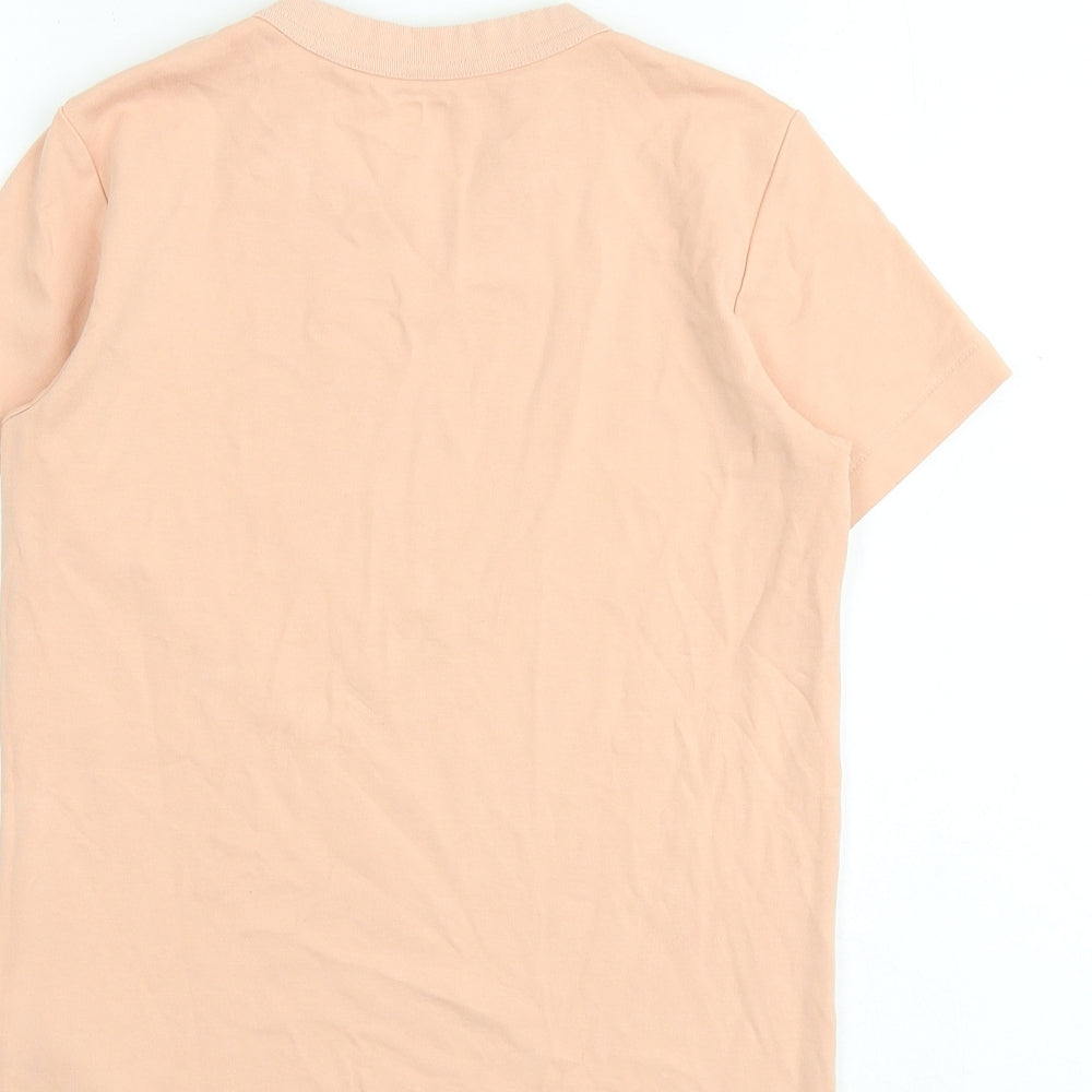 Uniqlo Womens Pink 100% Cotton Basic T-Shirt Size XS Round Neck