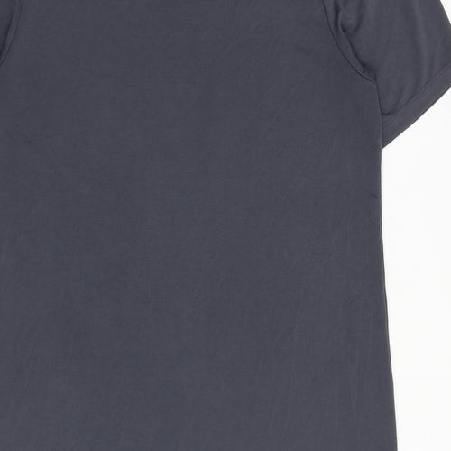 Pieces Womens Grey Polyester T-Shirt Dress Size L Round Neck Pullover