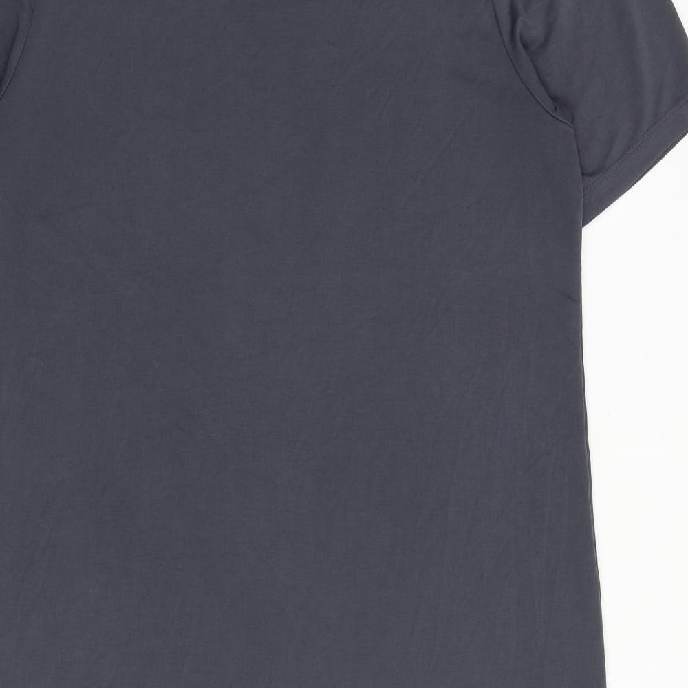 Pieces Womens Grey Polyester T-Shirt Dress Size L Round Neck Pullover