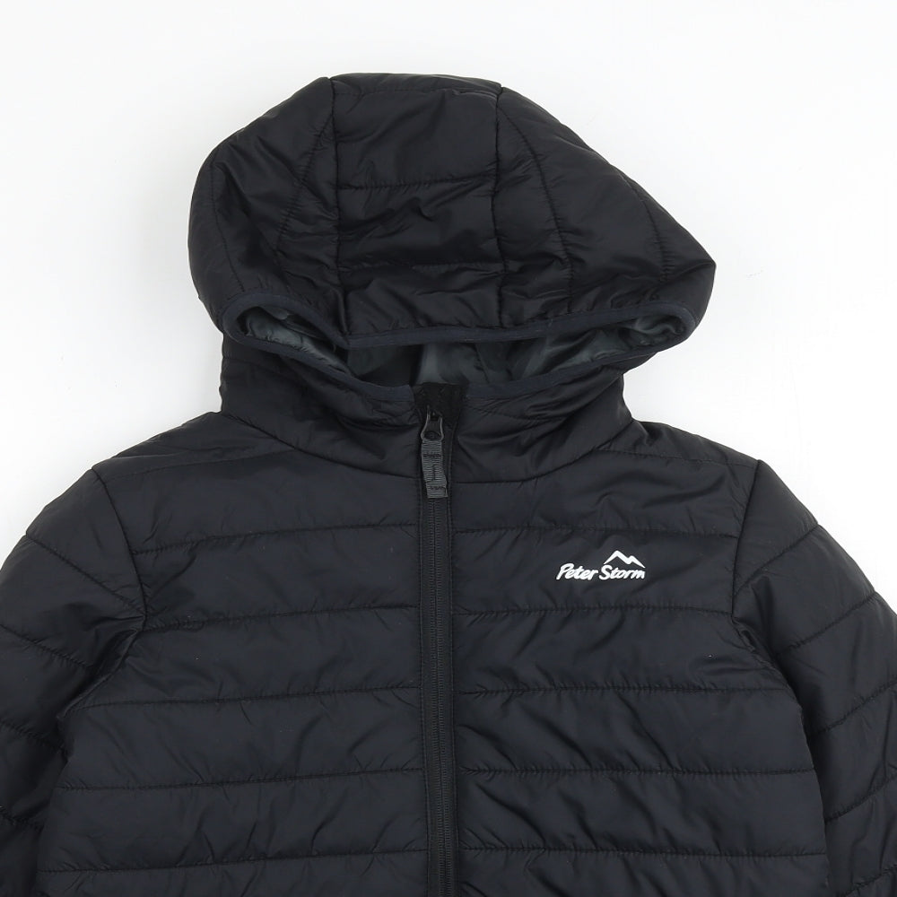 Peter Storm Boys Black Puffer Jacket Jacket Size 9-10 Years Zip