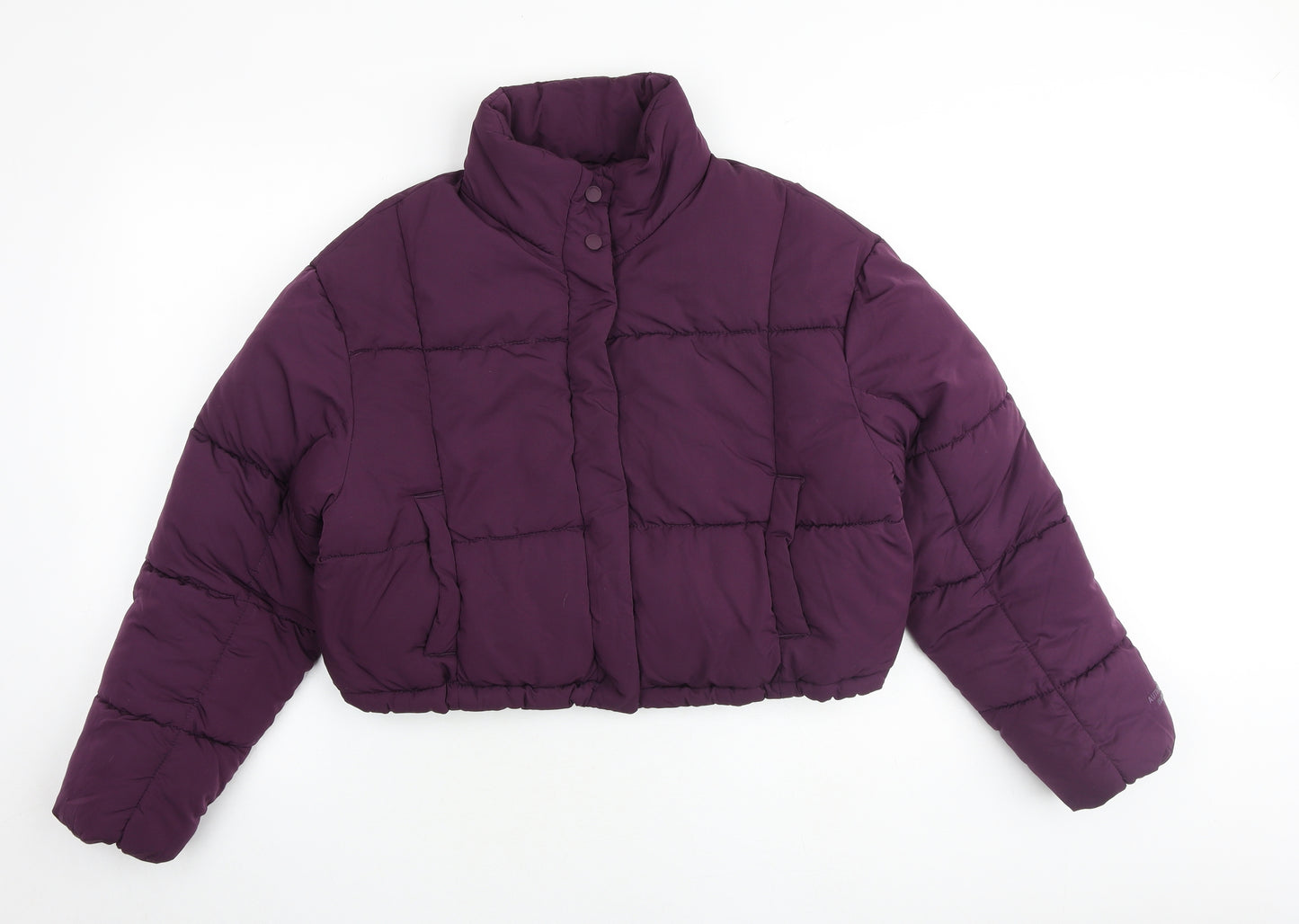Bershka Womens Purple Puffer Jacket Jacket Size M Snap