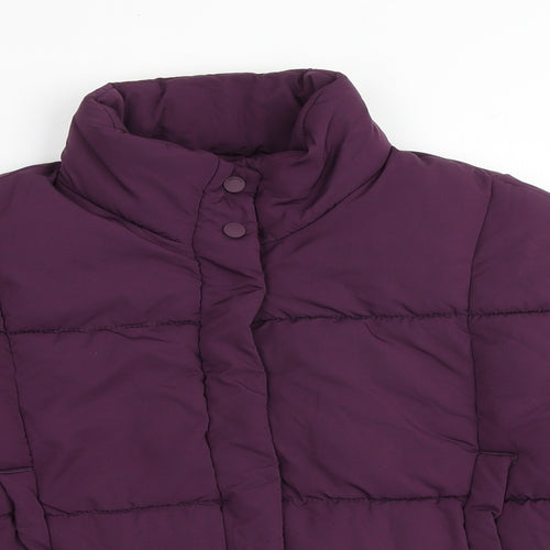 Bershka Womens Purple Puffer Jacket Jacket Size M Snap