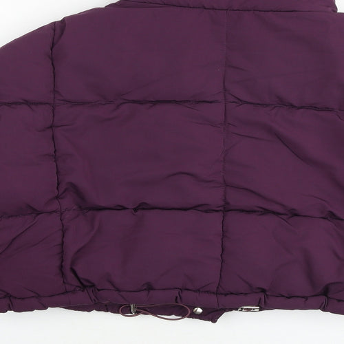 Bershka Womens Purple Puffer Jacket Jacket Size M Snap
