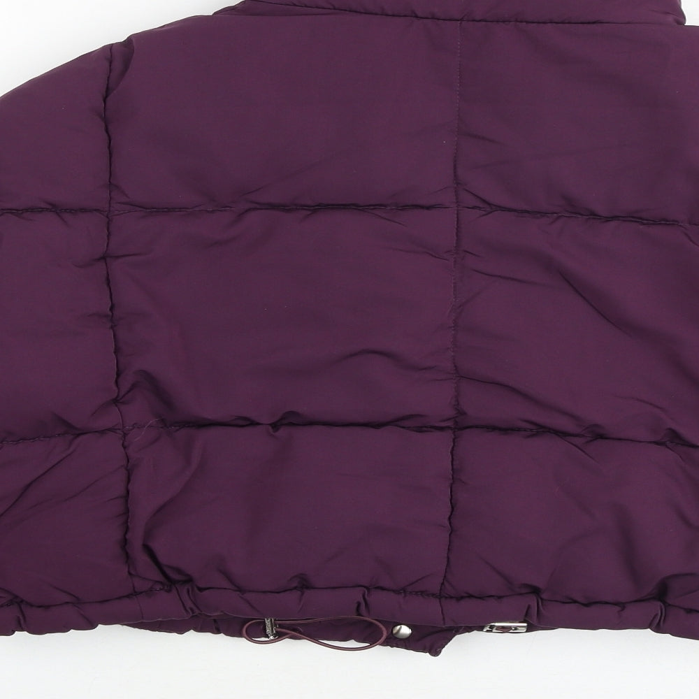 Bershka Womens Purple Puffer Jacket Jacket Size M Snap