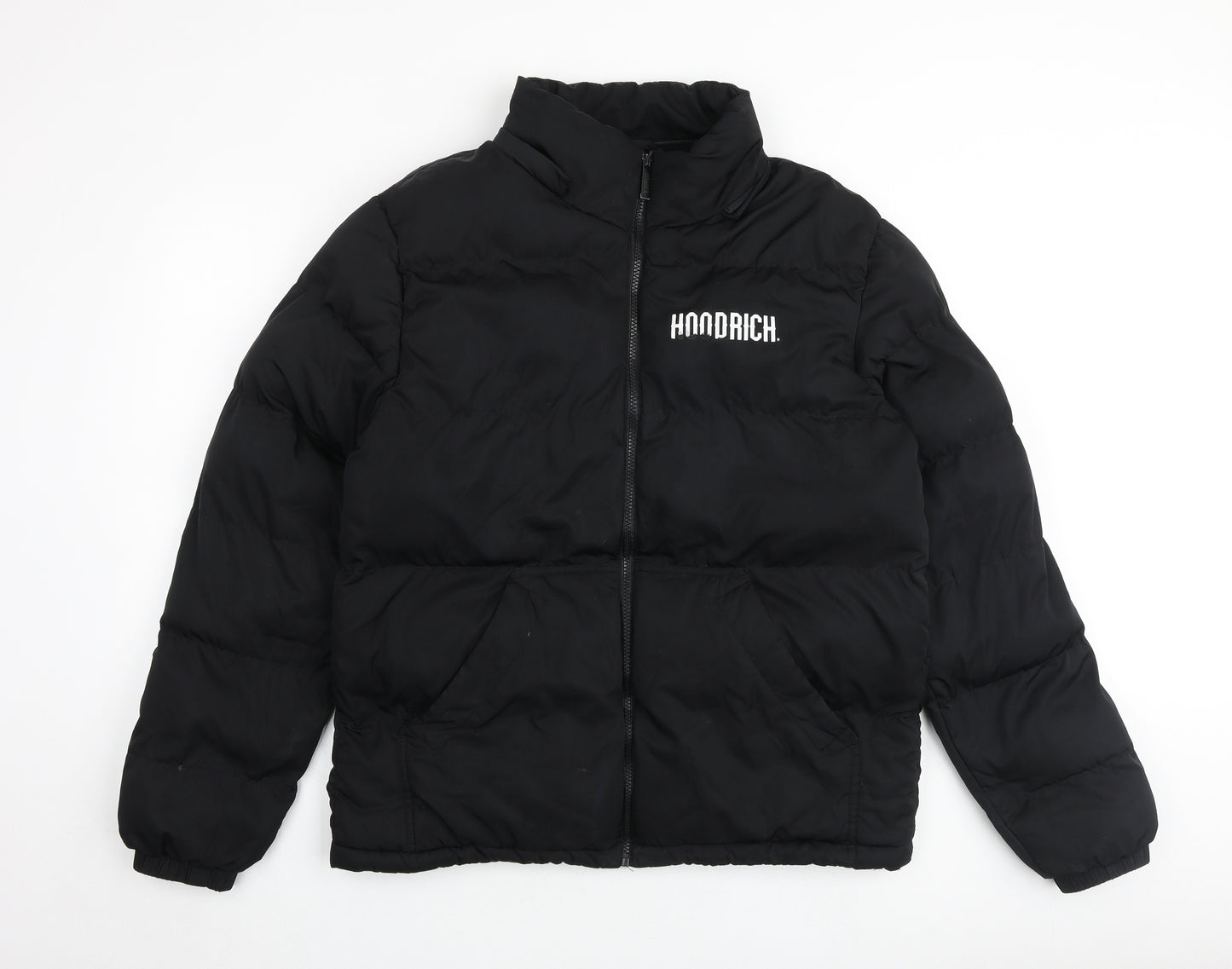 Hoodrich Mens Black Puffer Jacket Jacket Size L Zip
