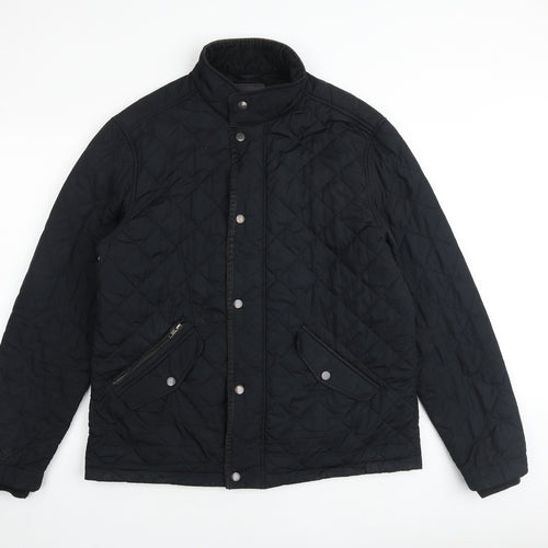 NEXT Mens Black Quilted Jacket Size L Zip
