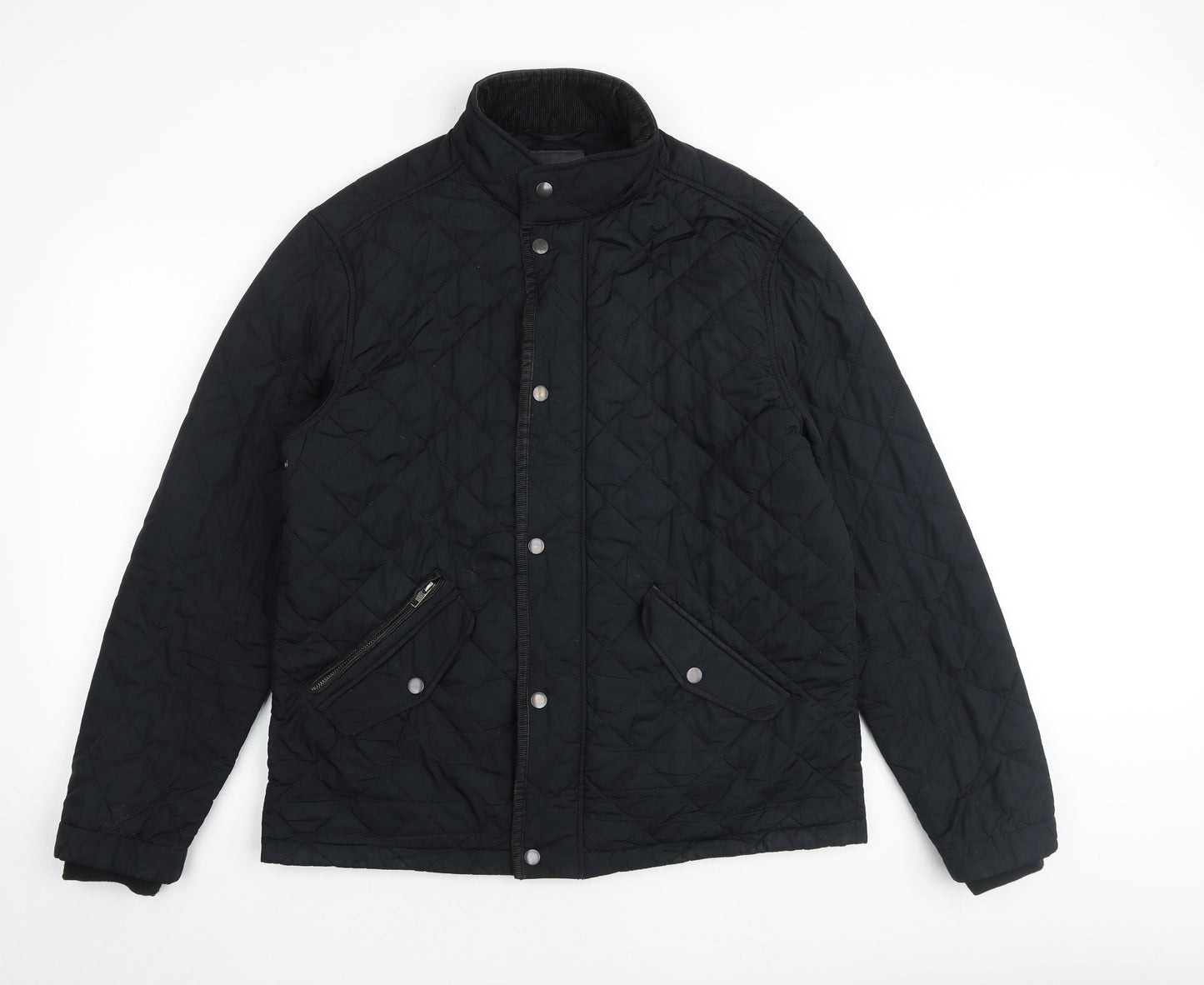 NEXT Mens Black Quilted Jacket Size L Zip