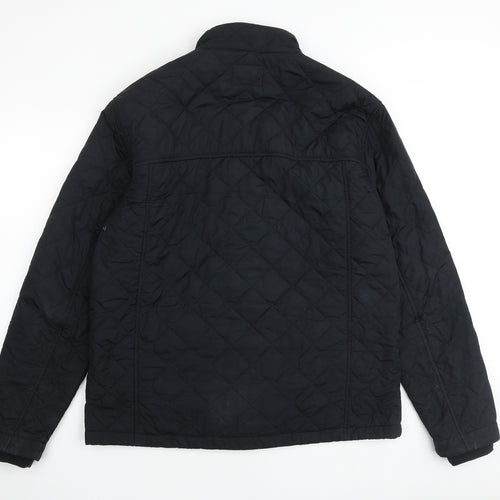 NEXT Mens Black Quilted Jacket Size L Zip
