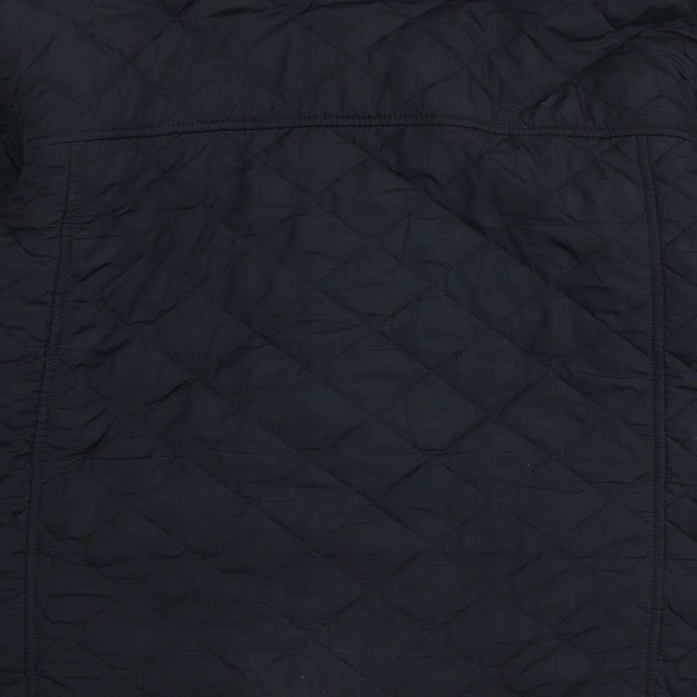 NEXT Mens Black Quilted Jacket Size L Zip