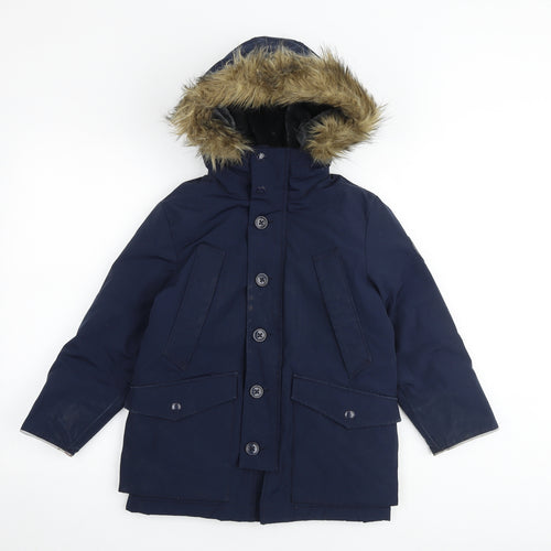 Gap Boys Blue Parka Jacket Size S Zip