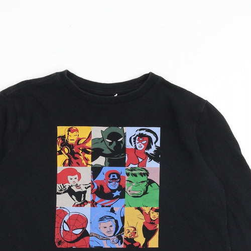 Gap Boys Black 100% Cotton Pullover Casual Size L Round Neck Pullover - Marvel Avengers