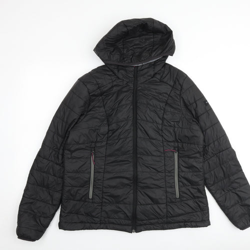 DECATHLON Womens Black Quilted Jacket Size XL Zip