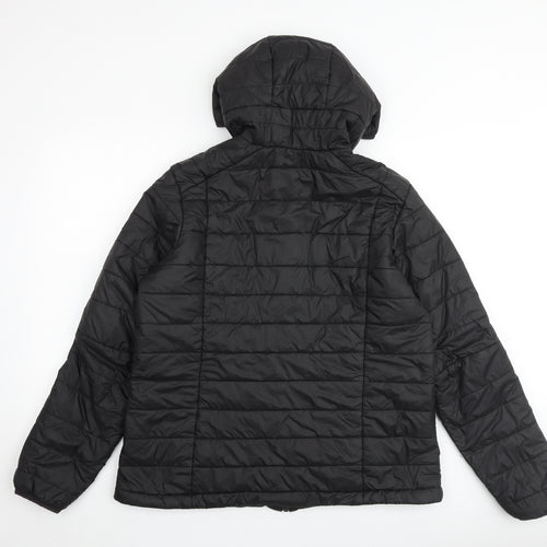 DECATHLON Womens Black Quilted Jacket Size XL Zip