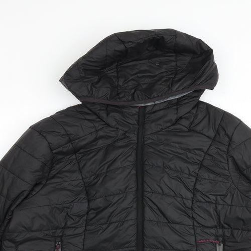 DECATHLON Womens Black Quilted Jacket Size XL Zip