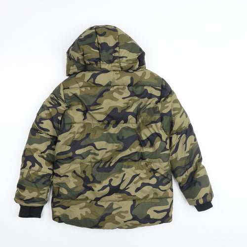 RESERVED Boys Green Camouflage Puffer Jacket Jacket Size 9-10 Years Zip