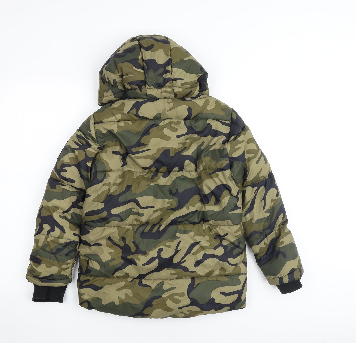 RESERVED Boys Green Camouflage Puffer Jacket Jacket Size 9-10 Years Zip