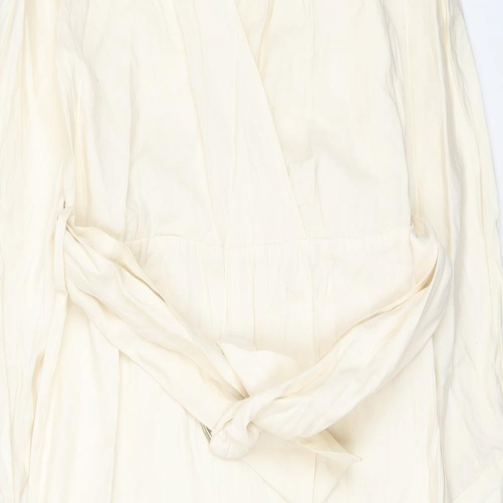 Zara Womens Beige Modal Jumpsuit One-Piece Size M Zip