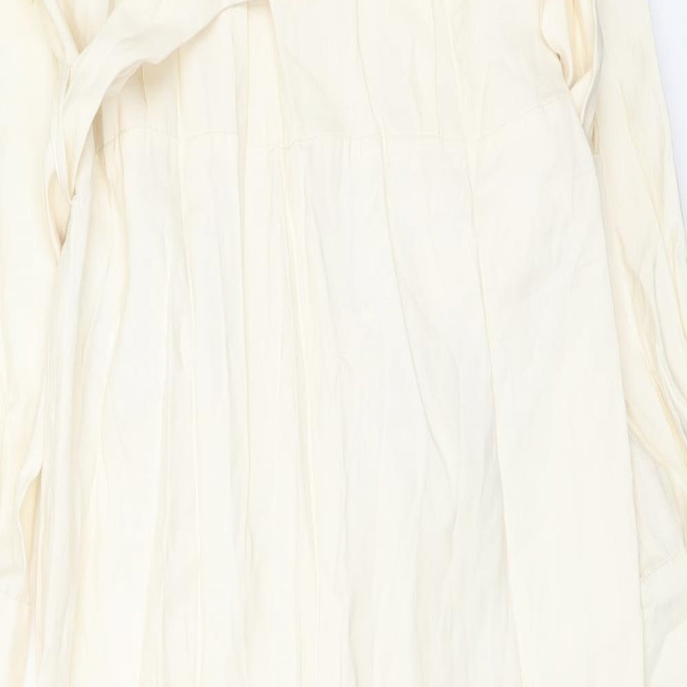 Zara Womens Beige Modal Jumpsuit One-Piece Size M Zip