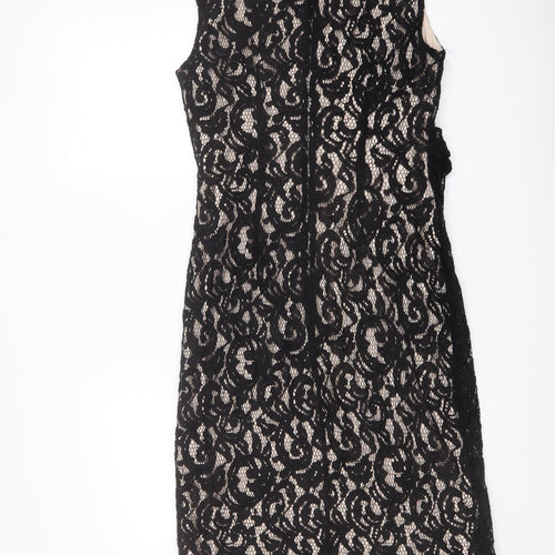 Planet Womens Black Viscose Shift Size 12 Round Neck Zip