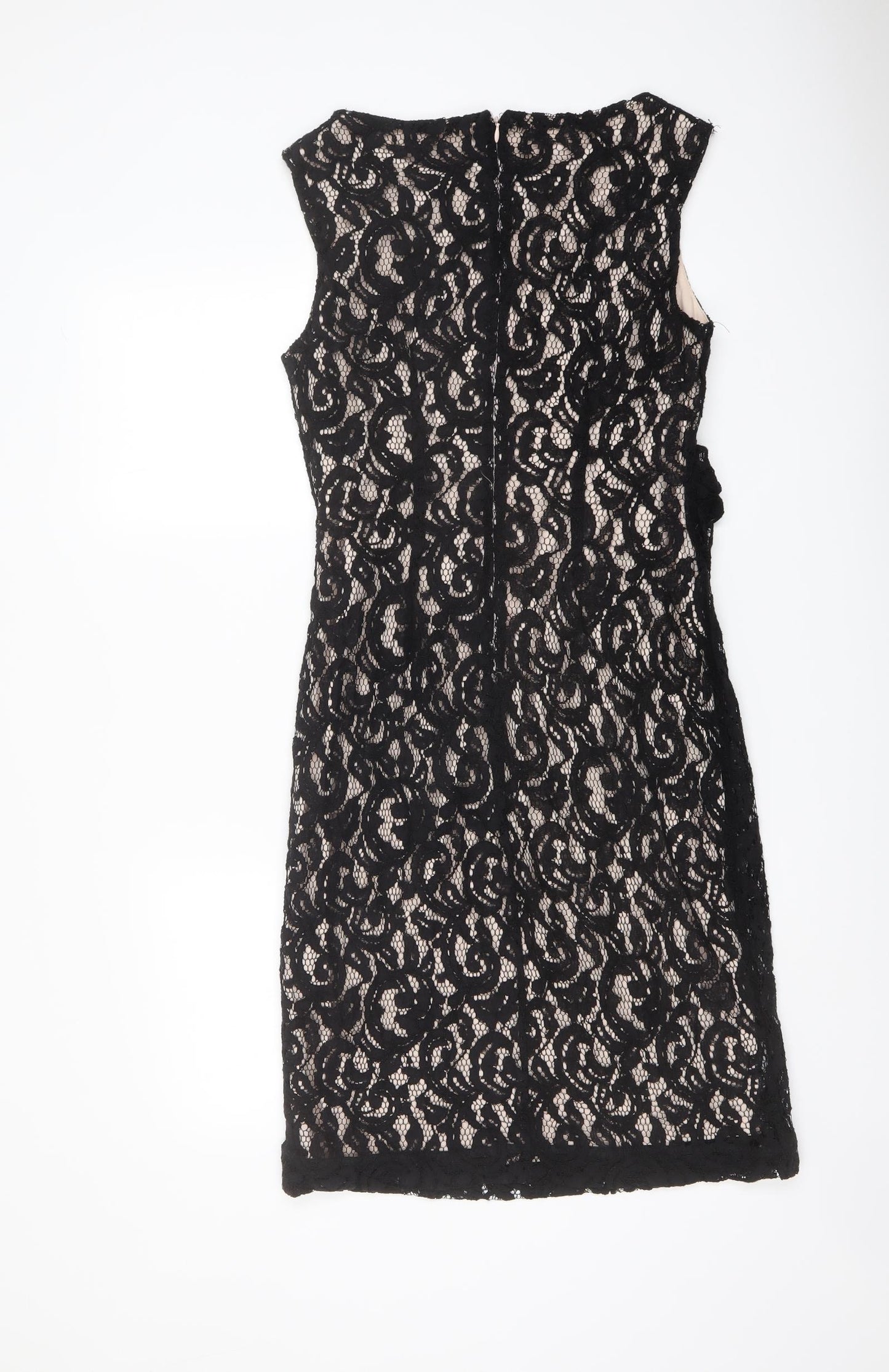 Planet Womens Black Viscose Shift Size 12 Round Neck Zip