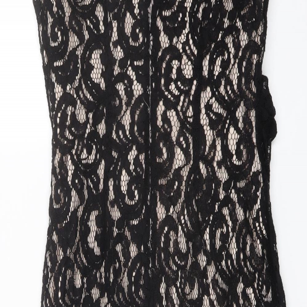 Planet Womens Black Viscose Shift Size 12 Round Neck Zip