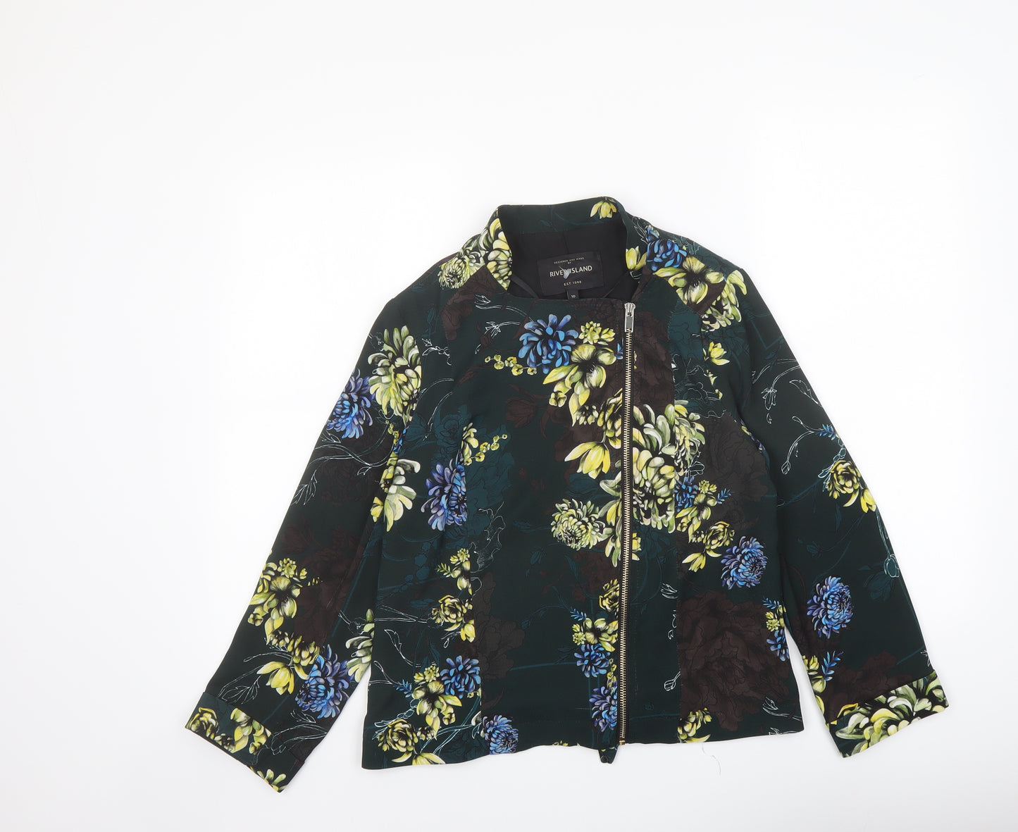 River Island Womens Multicoloured Floral Jacket Size 10 Zip