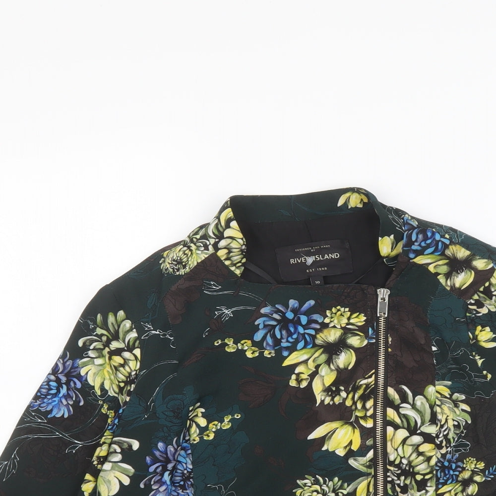 River Island Womens Multicoloured Floral Jacket Size 10 Zip