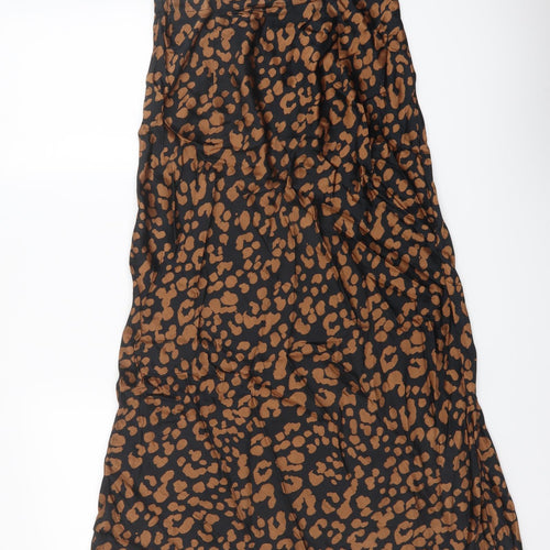 Hush Womens Brown Animal Print Viscose A-Line Skirt Size 6 - Leopard pattern