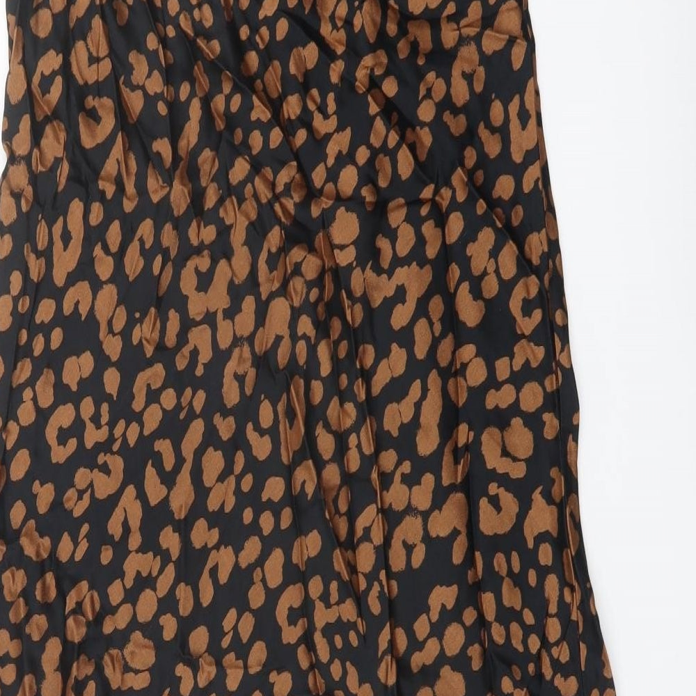 Hush Womens Brown Animal Print Viscose A-Line Skirt Size 6 - Leopard pattern