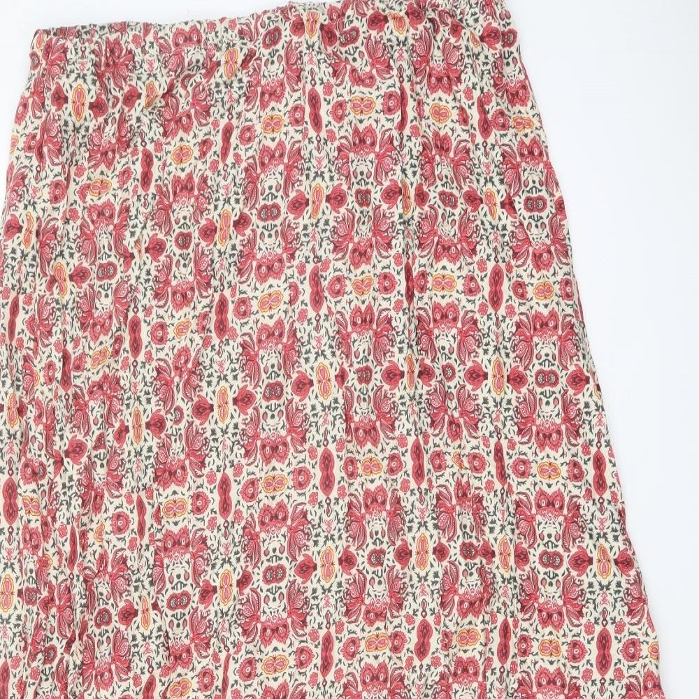 M&Co Womens Multicoloured Geometric Viscose Peasant Skirt Size 14